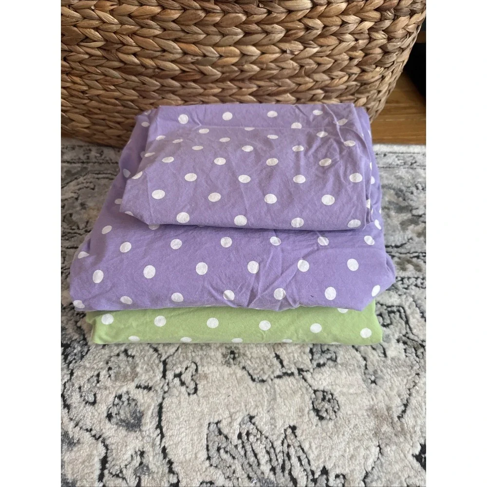 PB Teen Dotty Sheets 2 Flat 1 Pillowcase Pottery Barn Set Full Duex Places 2012